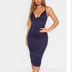 Prettylittlething navy body con dress